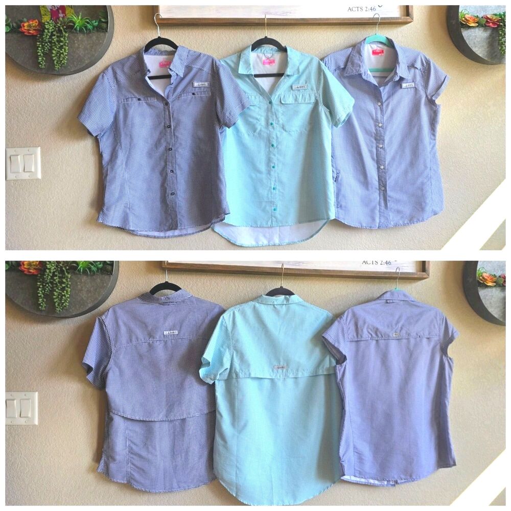 habitat womens Large Plaid tops X3 PFG Fishing Shirts